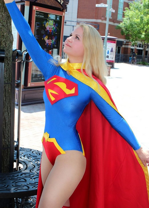 Sexy Supergirl Halloween Superhero Costume Leotard